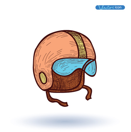Helmet, Hand Drawn, vector illustration.のイラスト素材