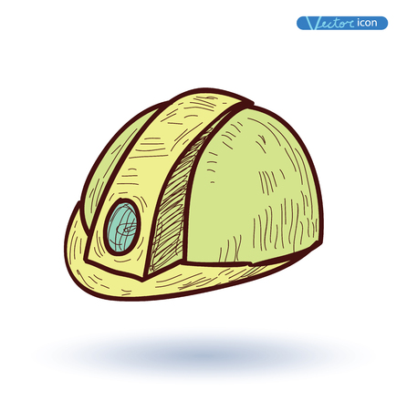 Helmet, Hand Drawn, vector illustration.のイラスト素材