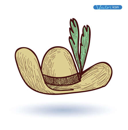 Hat, Hand Drawn, vector illustration.のイラスト素材