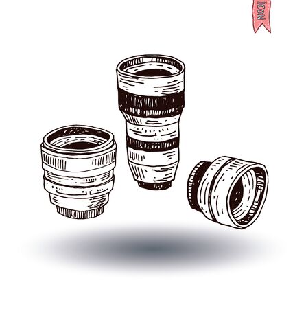 camera lens icon, vector illustrationのイラスト素材
