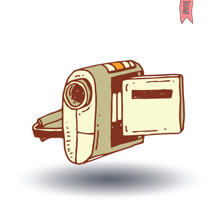 camcorder icon, vector illustrationのイラスト素材