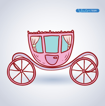 Carriage, hand drawn vector.のイラスト素材