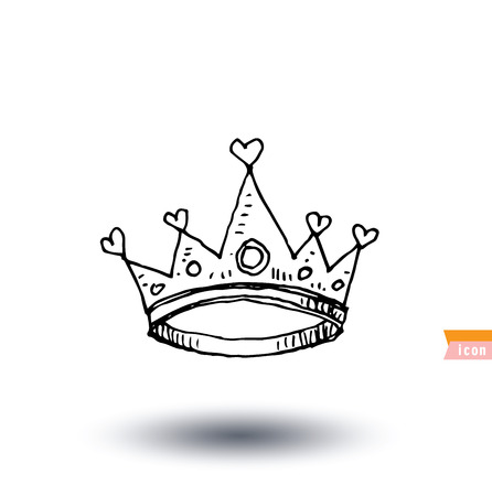crown,  hand drawn vector.のイラスト素材