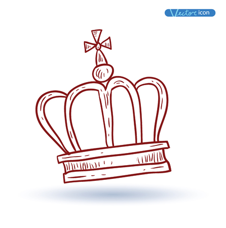 crown,  hand drawn vector.のイラスト素材