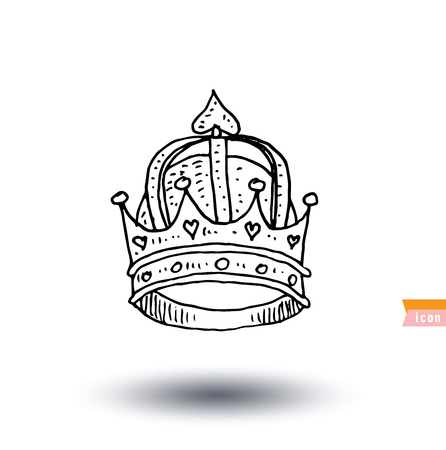 crown,  hand drawn vector.のイラスト素材