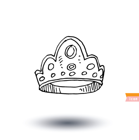 crown,  hand drawn vector.のイラスト素材