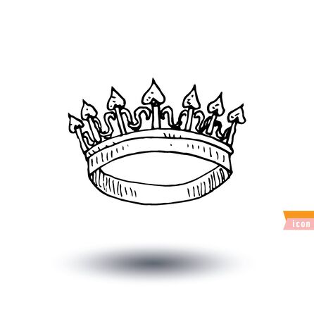 crown,  hand drawn vector.のイラスト素材