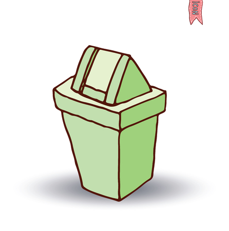 trash can icon, vector illustrationのイラスト素材