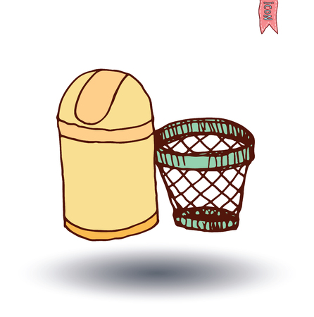 trash can icon, vector illustrationのイラスト素材