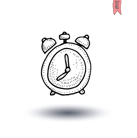 clock icon, watche, Hand drawn vector illustration.のイラスト素材