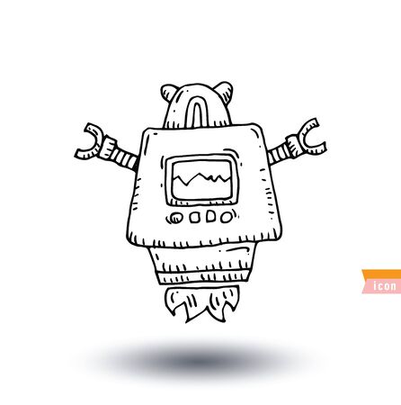 Robot cartoon, vector illustration.のイラスト素材