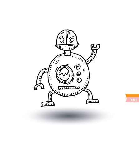 Robot cartoon, vector illustration.のイラスト素材