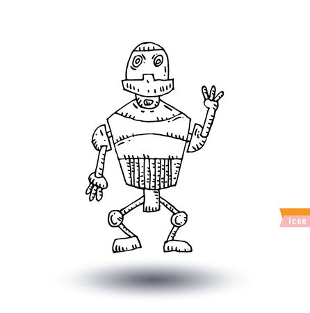 Robot cartoon, vector illustration.のイラスト素材