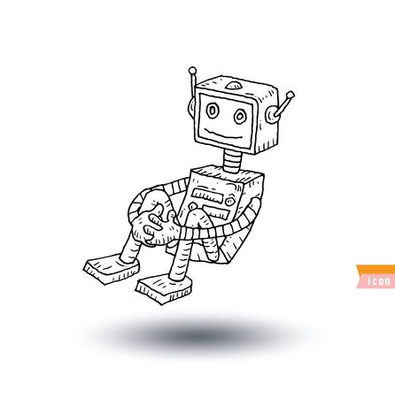 Robot cartoon, vector illustration.のイラスト素材