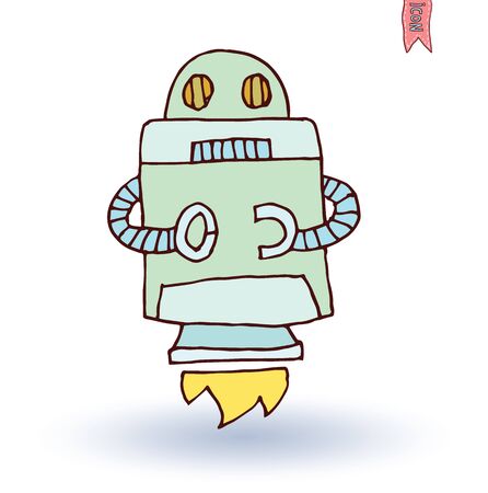 Robot cartoon, vector illustration.のイラスト素材