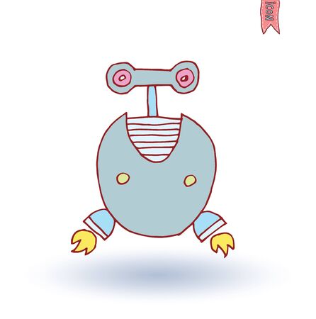 Robot cartoon, vector illustration.のイラスト素材