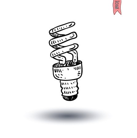 Fluorescent Light Bulb icon illustrationのイラスト素材