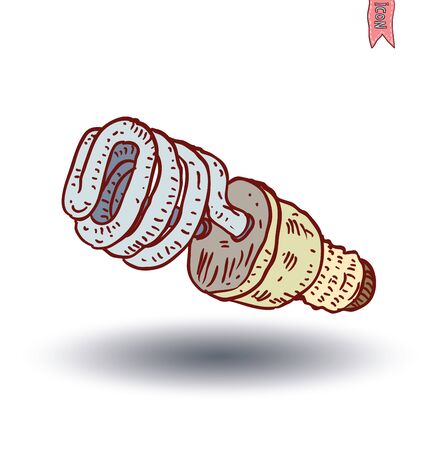 Fluorescent Light Bulb icon illustrationのイラスト素材