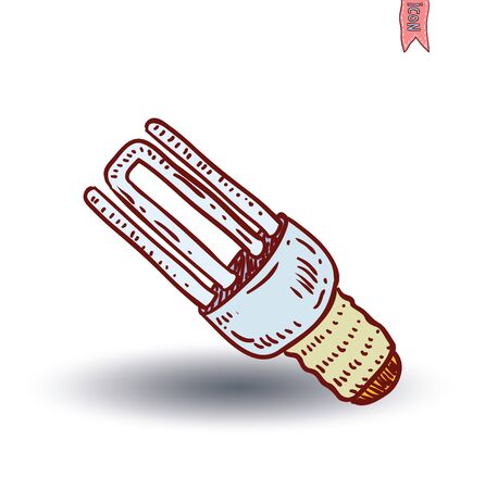 Fluorescent Light Bulb icon illustrationのイラスト素材