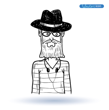 Hipster people icon illustrationのイラスト素材