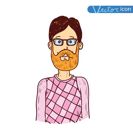 Hipster people icon illustrationのイラスト素材