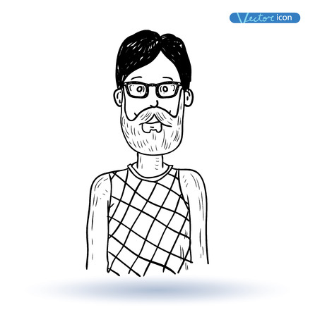 Hipster people icon illustrationのイラスト素材