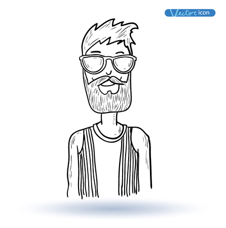 Hipster people icon illustrationのイラスト素材
