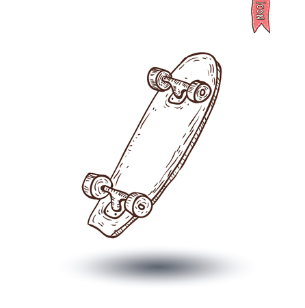 skate illustration hand drawn.のイラスト素材