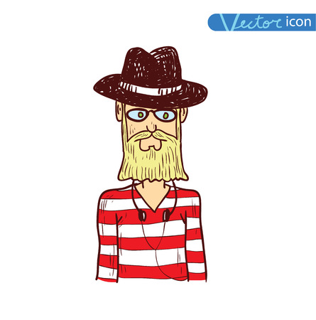 Hipster people icon illustrationのイラスト素材