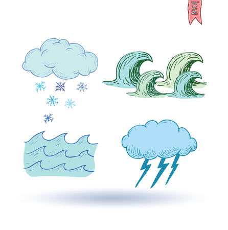 weather elements, vector illustration.のイラスト素材