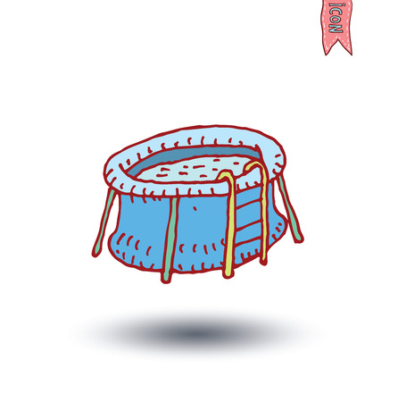 Inflatable Pool icon - vector illustrationのイラスト素材