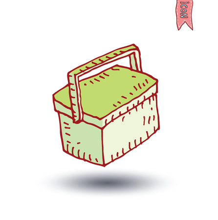 Ice box. Hand drawn vector illustration.のイラスト素材