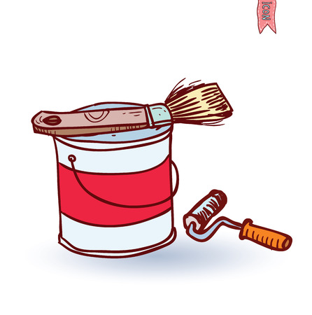 Paint brush icon, vector illustrationのイラスト素材