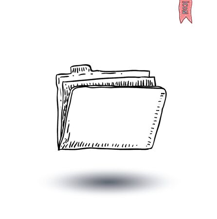 Folder icon with paper, vector illustration.のイラスト素材