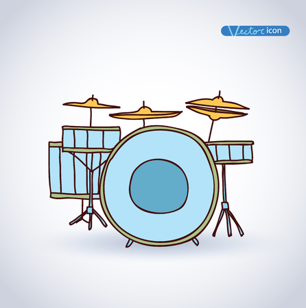 Drums, hand drawn vector illustration.のイラスト素材