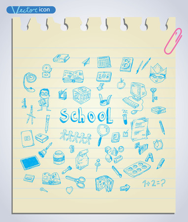 Doodle school icon, hand drawn illustration.のイラスト素材