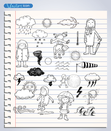 weather elements, vector illustration.のイラスト素材