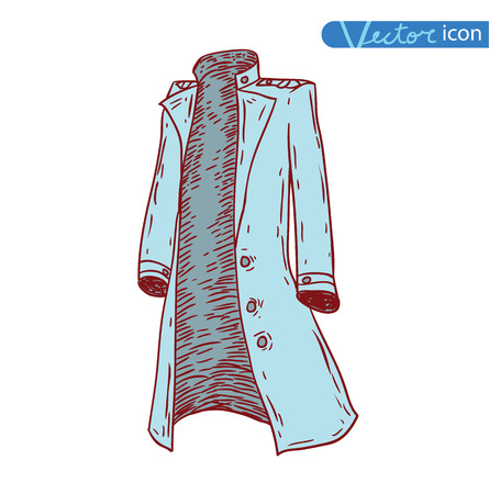 Steampunk man coat, hand drawn vector illustration.のイラスト素材