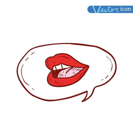 balloon sexy lips cartoon, vector illustration.のイラスト素材