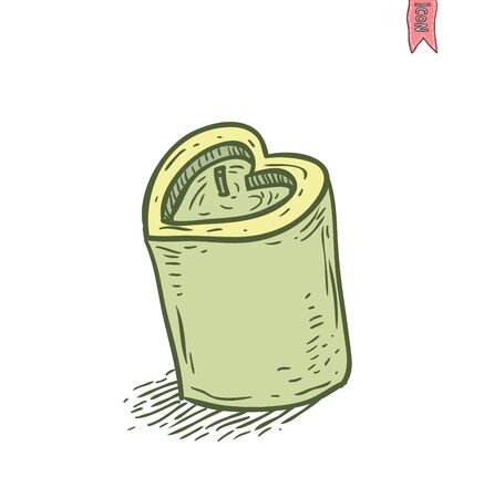 Candle icon, hand drawn vector illustration.のイラスト素材