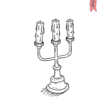 Candle icon, hand drawn vector illustration.のイラスト素材