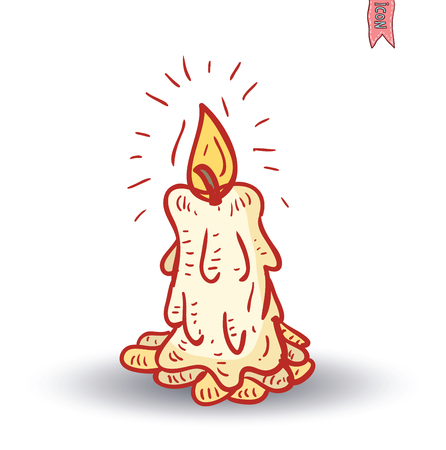 Candle icon, hand drawn vector illustration.のイラスト素材