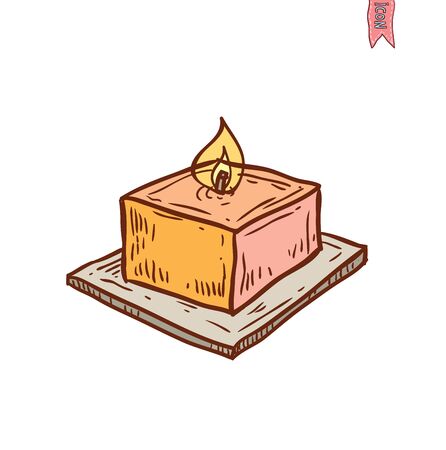 Candle icon, hand drawn vector illustration.のイラスト素材