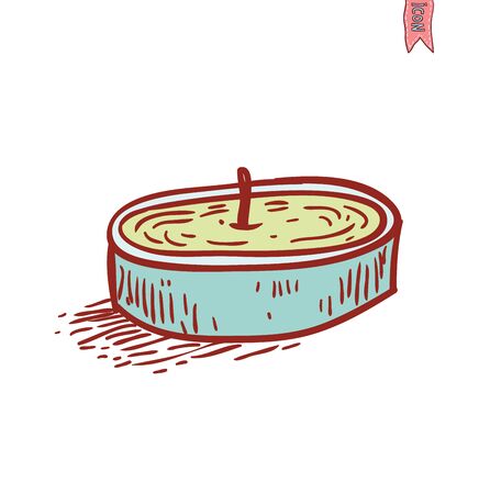 Candle icon, hand drawn vector illustration.のイラスト素材