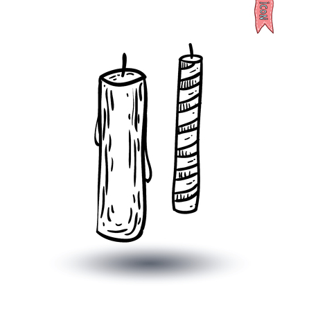 Candle icon, hand drawn vector illustration.のイラスト素材