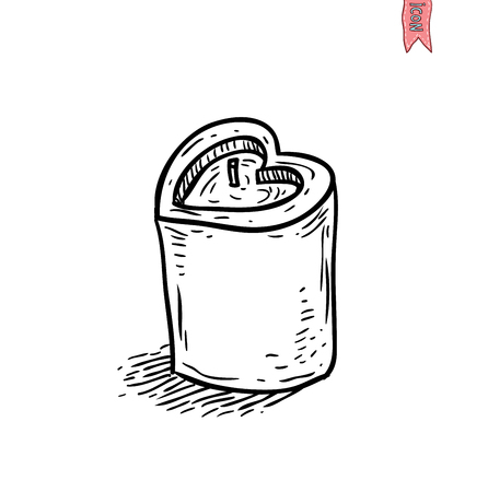 Candle icon, hand drawn vector illustration.のイラスト素材