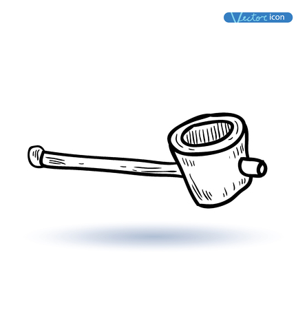 tobacco pipe, vector illustration.のイラスト素材