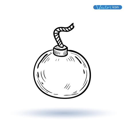 bomb icon hand drawn vector illustration.のイラスト素材