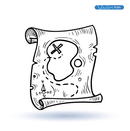 Treasure map. vector illustration.のイラスト素材