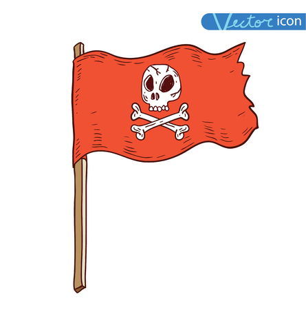 Pirates Flag, vector illustration.のイラスト素材